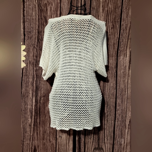 Oneworld Live and Let Live Loose Knit Crochet Top - Picture 4 of 8